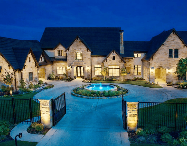 Picture of driveway of large house